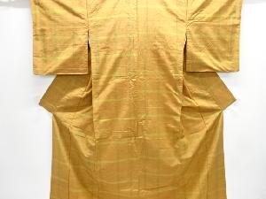 格子織り出し手織り紬着物